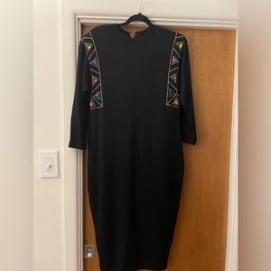 Vintage St John Collection black sweater dress